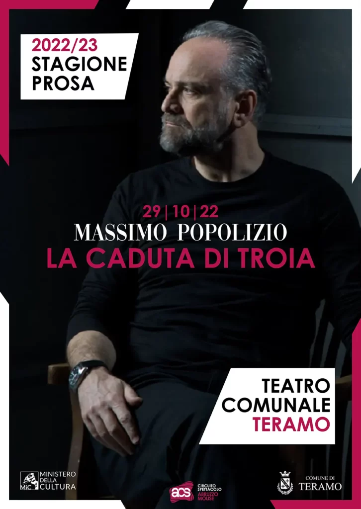 Massimo Popolizio, La caduta di troia, 29 ottobre 2022 Stagione di Prosa di Teramo.